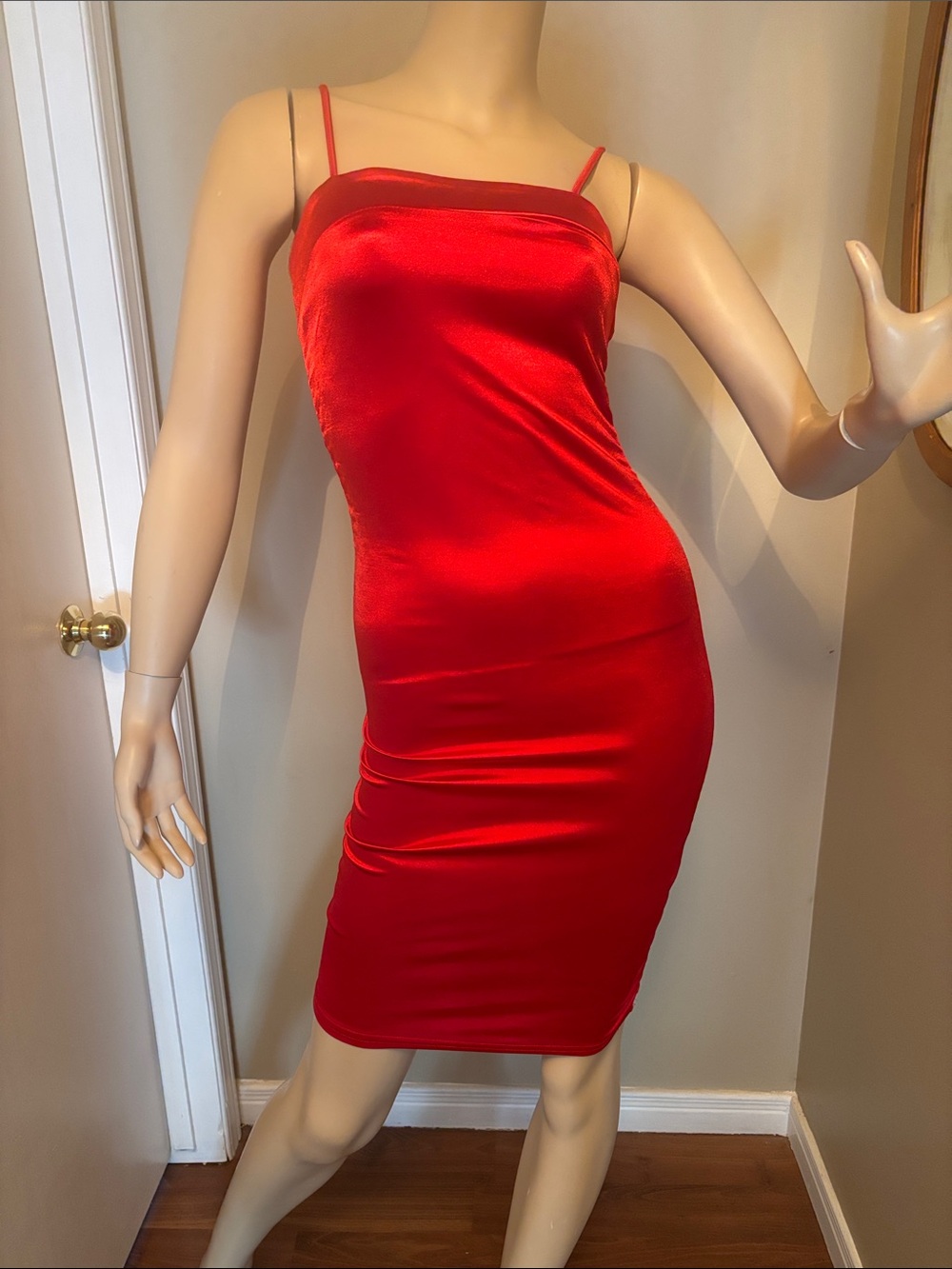 Forever 21 Red Satin Slip Dress with Thin Straps